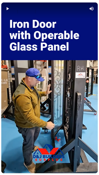 iron door operable glass door video